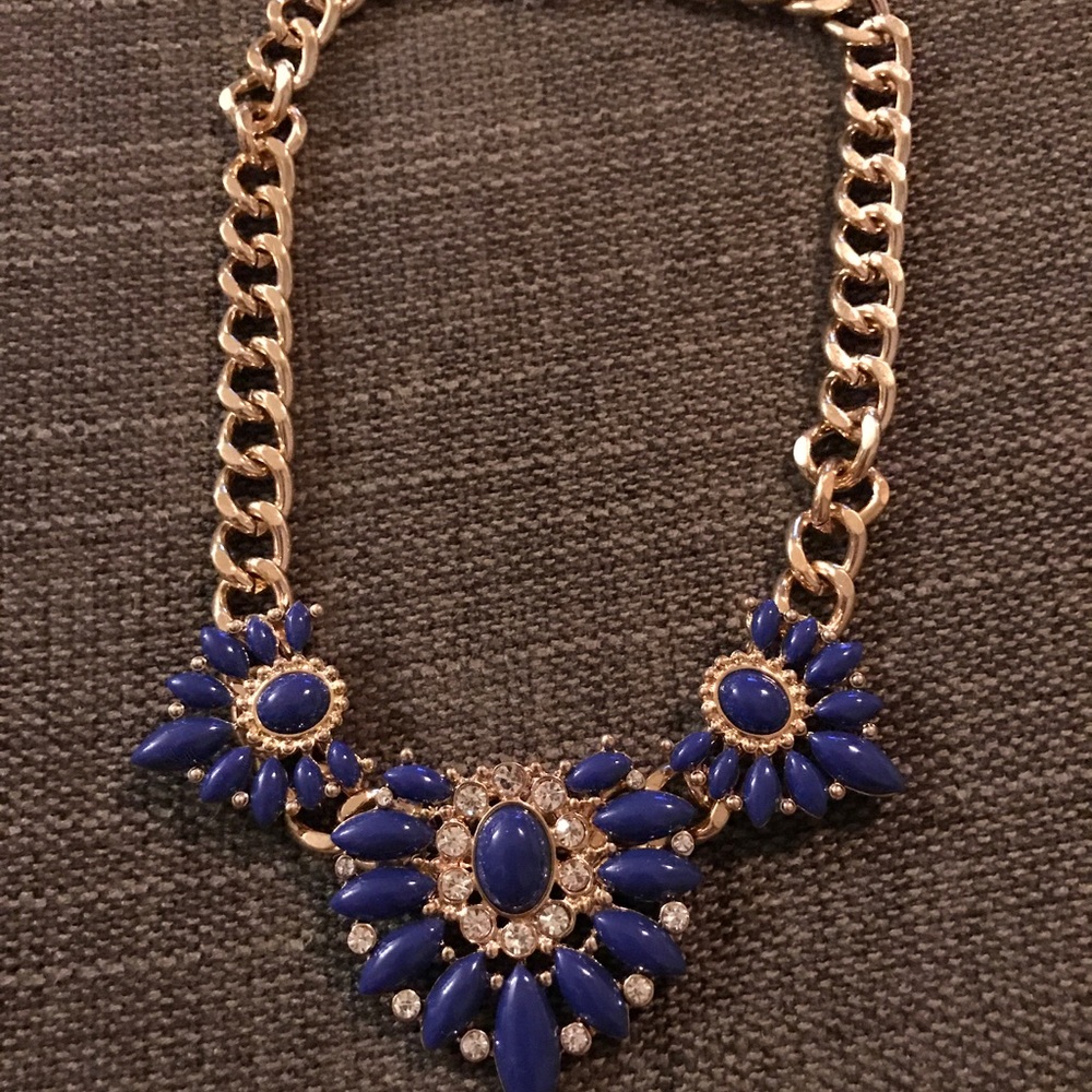 Huge statement necklace blue
